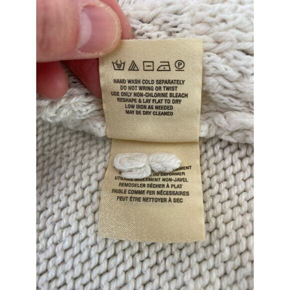 Anthropologie Size S Cream Cotton Silk Blend Fringed Sweater Vest - Picture 7 of 8